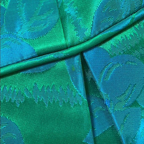 Vintage 50s 60 Metallic Mini Damask Cocktail Dress - Picture 10 of 10